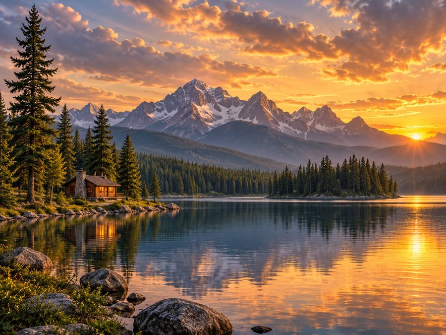 Original mountain lake photo